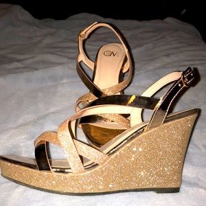 Rose gold high heels